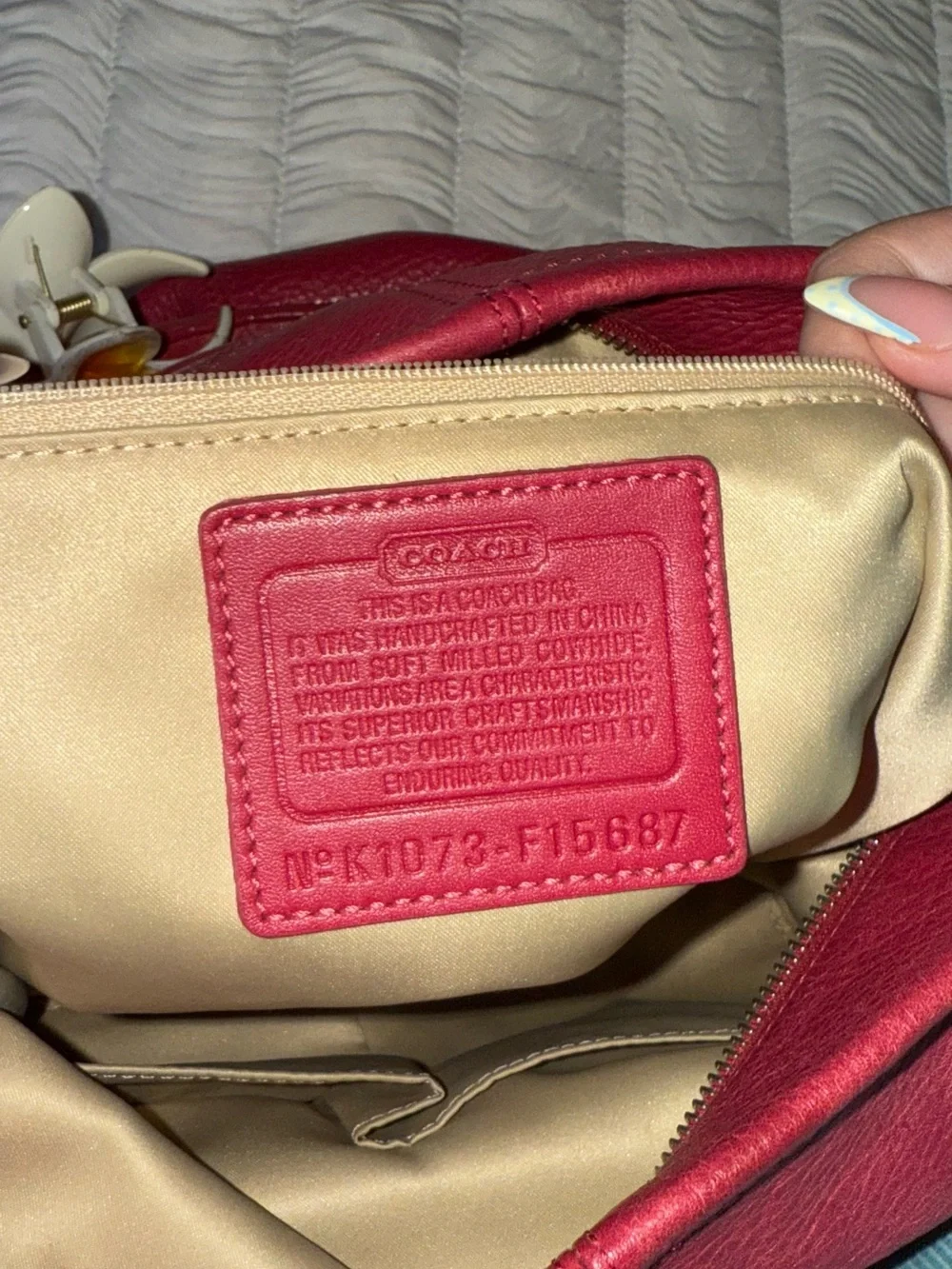 Coach Fuchsia Pebbled Leather Shoulder Bag